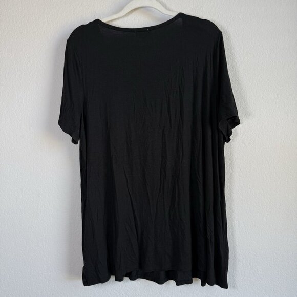 Kim Rogers Women's Black Honeycomb V-Neck Short Sleeve Flowy Top Size XXL‎ NWT - Picture 5 of 14